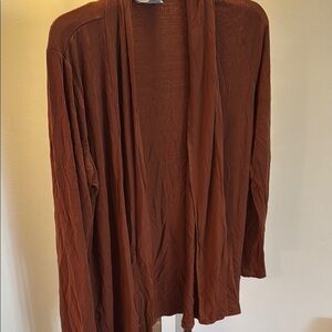 Brown Open Front Cardigan